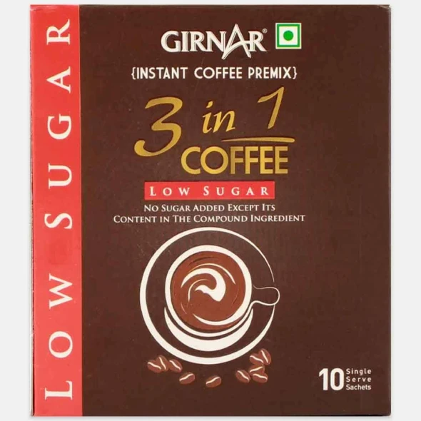 Girnar Low-Sugar 3-in-1 Coffee Premix |80gm|0.18 lbs