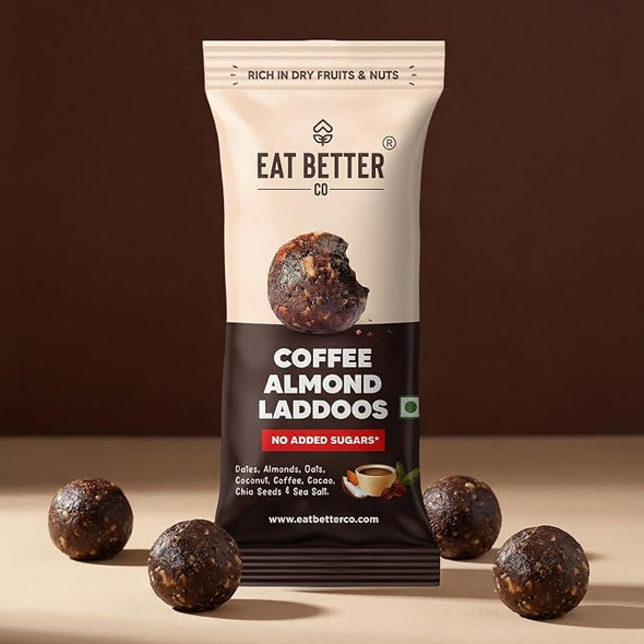 Eat Better Co Coffee Almond Laddoos - No Added Sugar|40gm|0.09 lbs