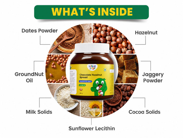 Little Joys Chocolate Spread | No Refined Sugar, No Palm Oil, No Preservatives | Sweetened with Jaggery | Rich Hazelnut, Cocoa |300gm|0.66 lbs