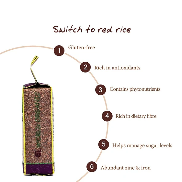 ELWORLD ORGANIC Red Rice by EL WORLD|500gm|1.1 lbs