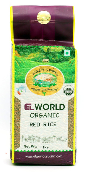 ELWORLD ORGANIC Red Rice by EL WORLD|1000gm|2.2 lbs