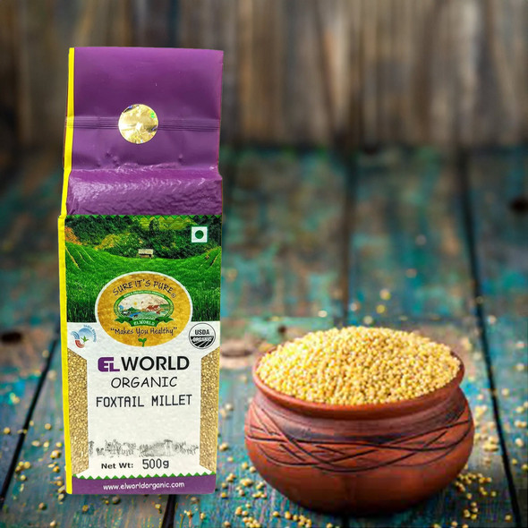 ELWORLD ORGANIC Foxtail Millet Premuim Superfood Rich in Calcium by EL WORLD|500gm|1.1 lbs