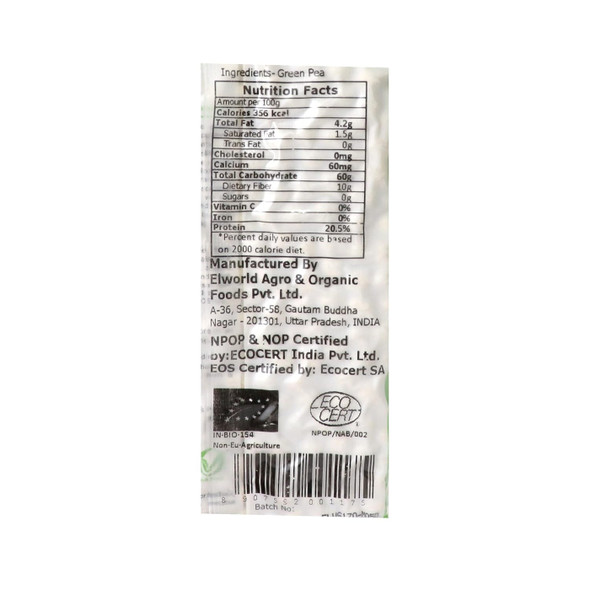 ELWORLD ORGANIC Peas Green by EL WORLD|500gm|1.1 lbs