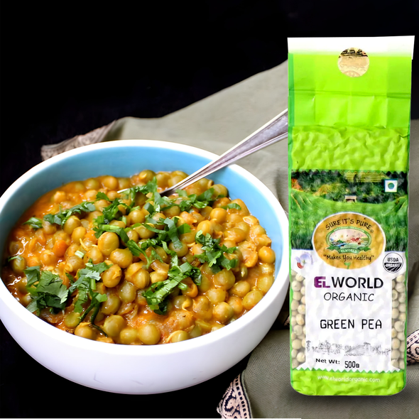 ELWORLD ORGANIC Peas Green by EL WORLD|500gm|1.1 lbs