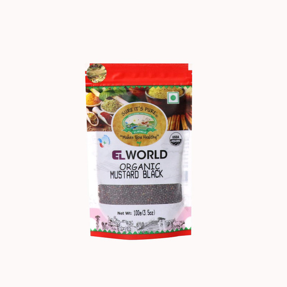ELWORLD ORGANIC Mustard Black Pack of 4 by EL WORLD|400gm|0.88 lbs