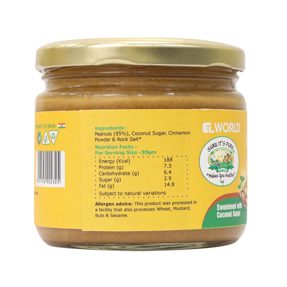 ELWORLD ORGANIC Peanut Butter by EL WORLD|350gm|0.77 lbs