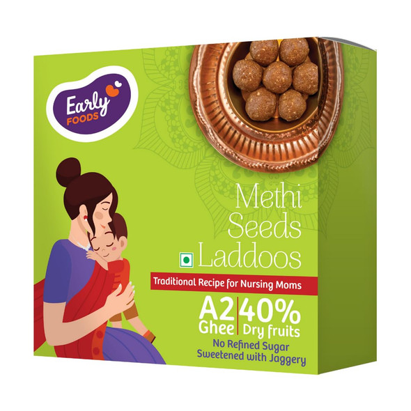 Early Foods Methi A2 Ghee Laddoos by EARLY FOODS|250gm|0.55 lbs