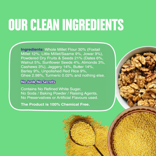 Early Foods Foxtail Millet & Walnut Cookies by EARLY FOODS|130gm|0.29 lbs