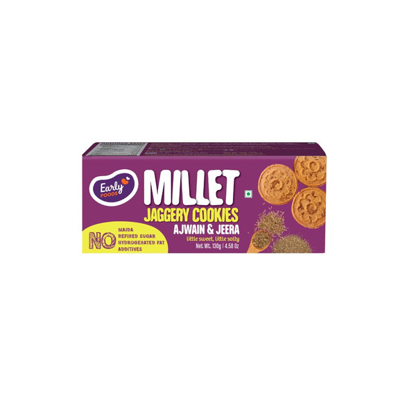 Early Foods Ajwain & Jeera Jaggery Cookies by EARLY FOODS|130gm|0.29 lbs