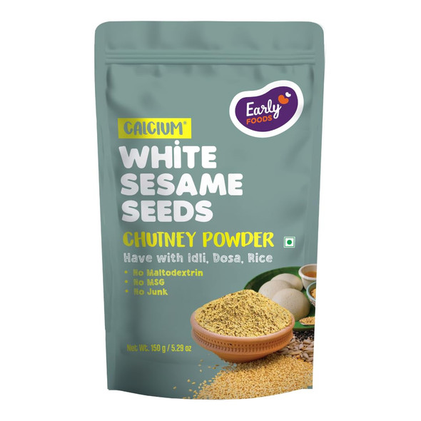 Early Foods White Sesame Chutney Powder by EARLY FOODS|150gm|0.33 lbs