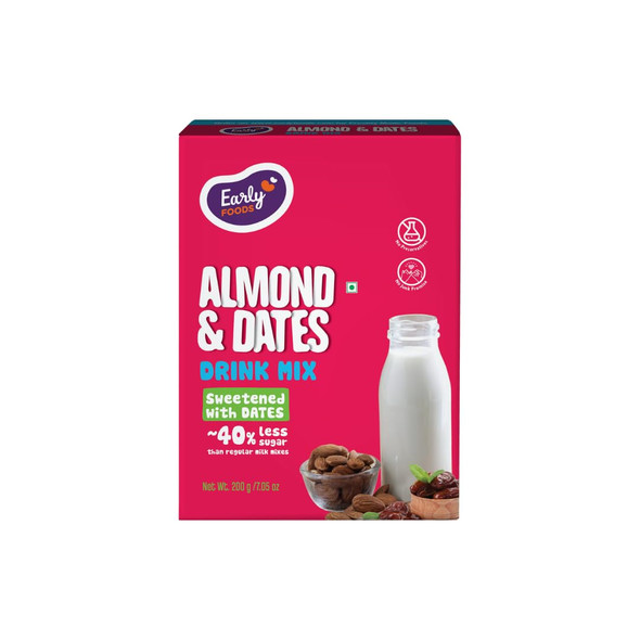 Early Foods Almond Drink Mix with Dates by EARLY FOODS|200gm|0.44 lbs