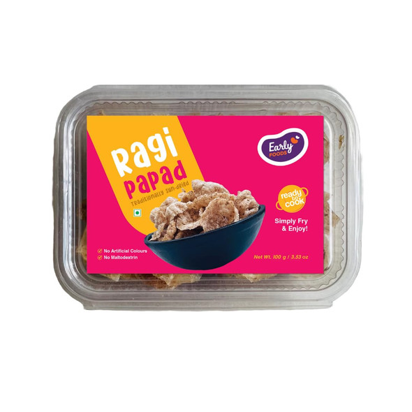 Early Foods Ragi Millet Papad by EARLY FOODS|100gm|0.22 lbs