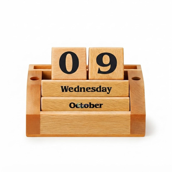 Neotea Wooden Never Ending Date Calendar- Date Changer with 5 Compartments |200gm|0.44 lbs