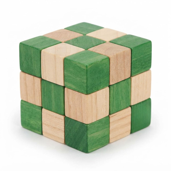 Neotea Wooden Snake Brainstorming Puzzle Cube Toy for Kids & Adults |100gm|0.22 lbs