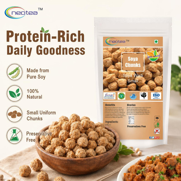 Neotea Soya Chunks High-Protein, Plant-Based  |250gm|0.55 lbs