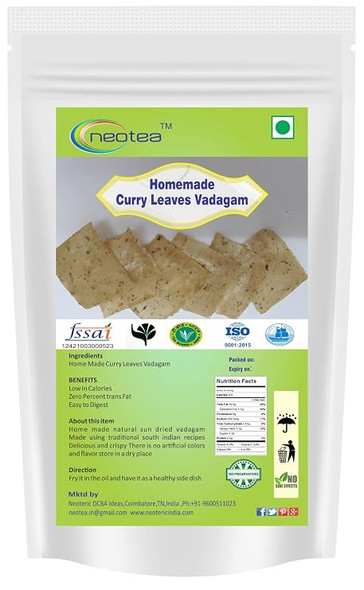 Neotea Homemade Curry Leaves Vadagam |200gm|0.44 lbs