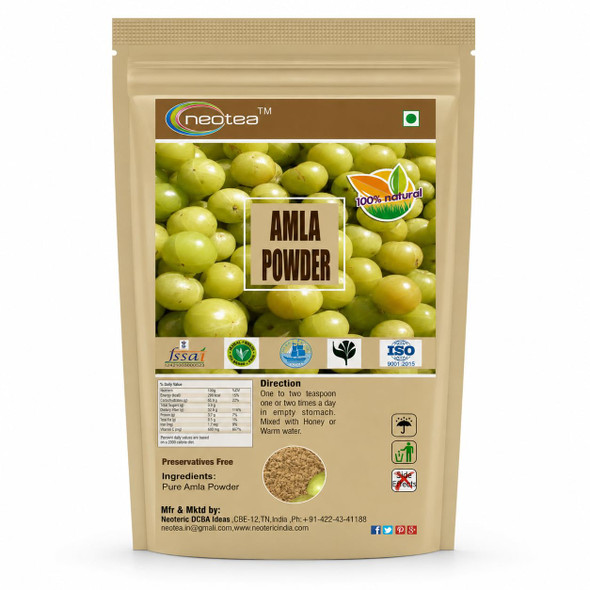 Neotea Pure Amla Powder – Organic Indian Gooseberry for Hair Growth, Skin Care & Nourishment |300gm|0.66 lbs
