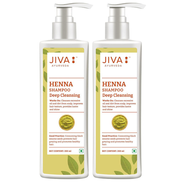 Jiva Henna Shampoo Pack of 2   |200gm|0.44 lbs