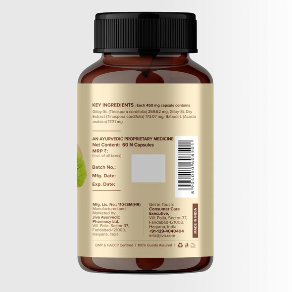 Jiva Giloy - 60 * for Digestion | 1 Capsule Pack of 1   |60gm|0.13 lbs