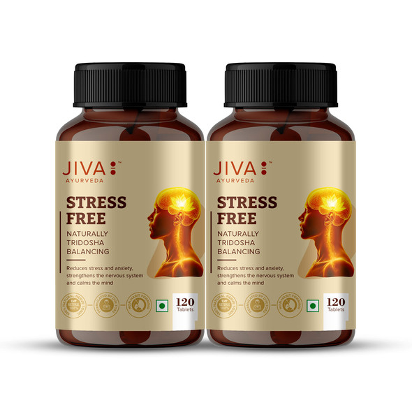 Jiva Stress-Free Tablets 500mg | 240 Tablet Pack of 2   |120gm|0.26 lbs