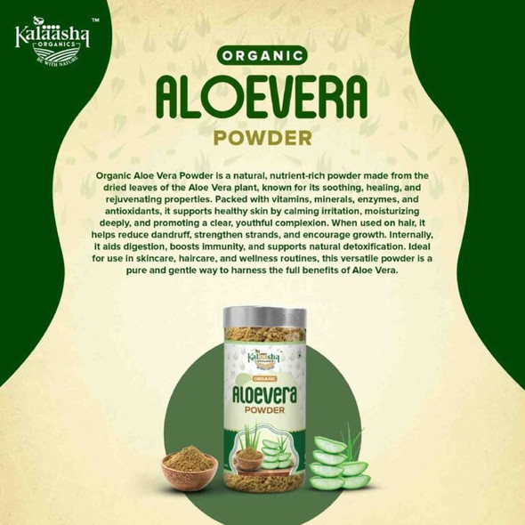 Kalaasha Organics - Organic Aloe Vera Powder   |100gm|0.22 lbs