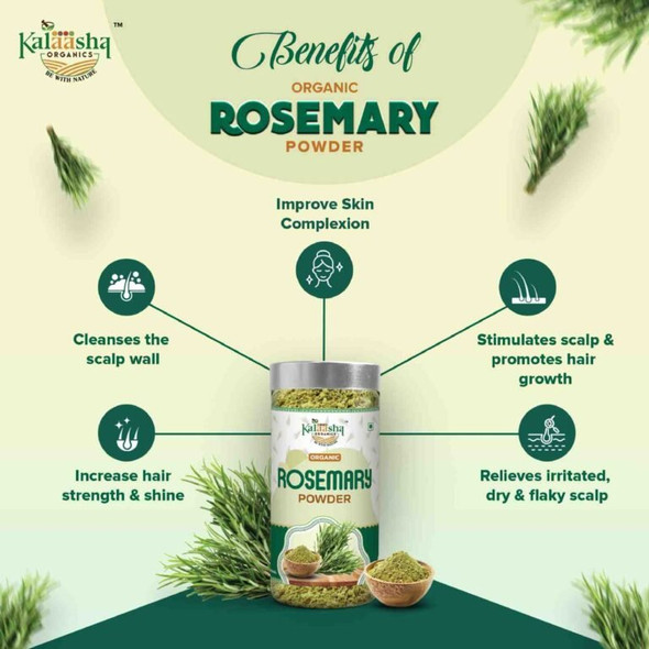 Kalaasha Organics - Organic Rosemary Powder   |100gm|0.22 lbs