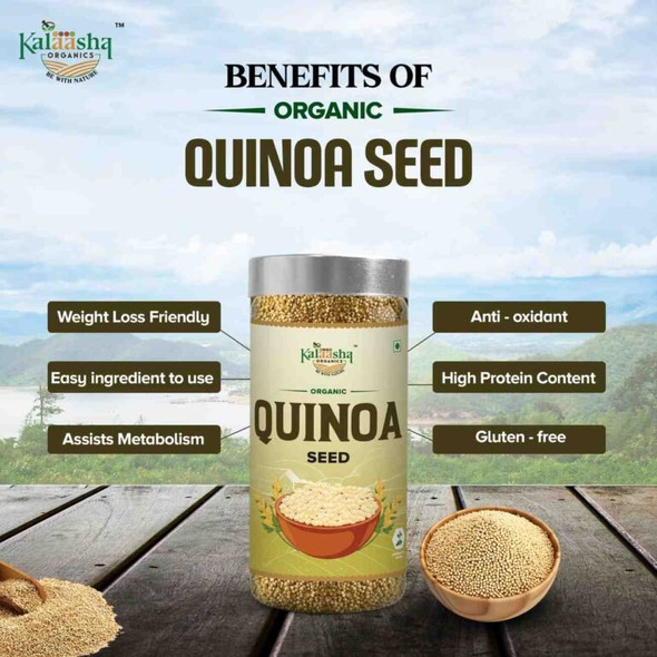 Kalaasha Organics - Organic Quinoa Seeds   |250gm|0.55 lbs