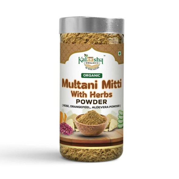 Kalaasha Organics - Multani Mitti Powder   |100gm|0.22 lbs