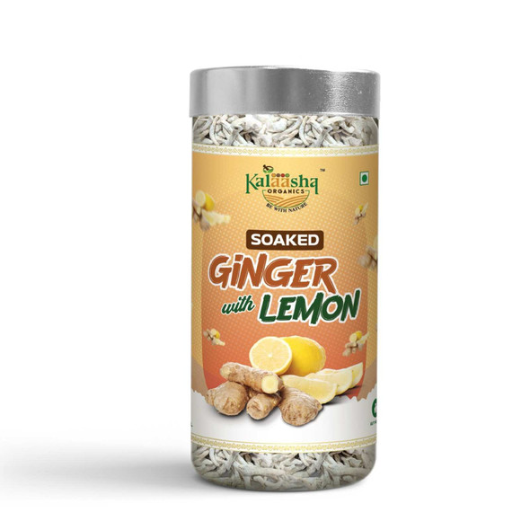 Kalaasha Organics - Soaked Ginger with Lemon   |100gm|0.22 lbs