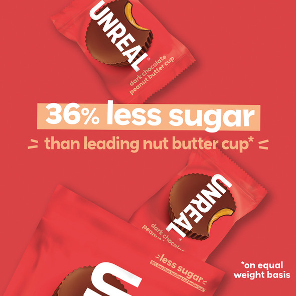 UNREAL Dark Chocolate Peanut Butter Cups - 6 Bag Case by UNREAL|119gm|0.26 lbs