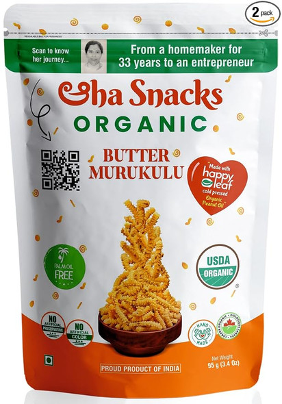 Aha Snacks Butter Murukulu |95gm|0.21 lbs