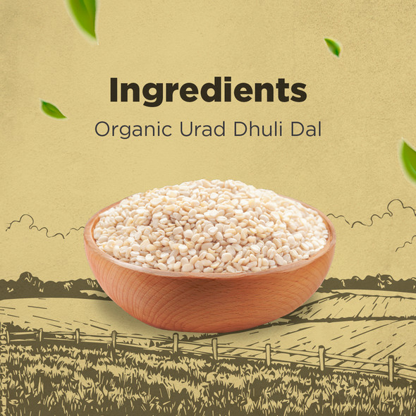 Bharat Organics Unpolished Urad Dhuli |500gm|1.1 lbs