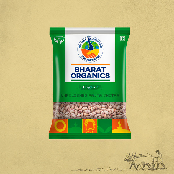 Bharat Organics Rajma Chitra |500gm|1.1 lbs