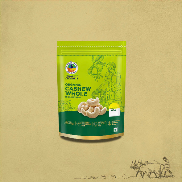 Bharat Organics Goan Cashew Whole |200gm|0.44 lbs