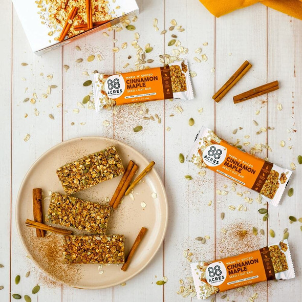 88 Acres Cinnamon Maple Seed + Oat Bar  |45gm|0.1 lbs