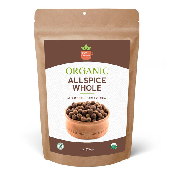 Spicy Organic – Organic Allspice Whole by Spicy Organic|227gm|0.5 lbs