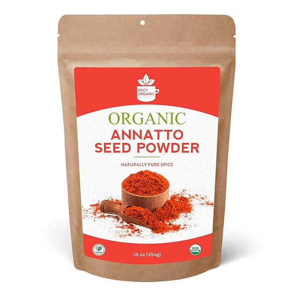 Spicy Organic – Organic Annatto Powder by Spicy Organic|454gm|1.0 lbs