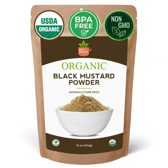 Spicy Organic – Organic Black Mustard Seed Powder by Spicy Organic|454gm|1.0 lbs
