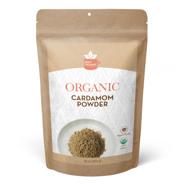 Spicy Organic – Organic Cardamom Powder by Spicy Organic|454gm|1.0 lbs