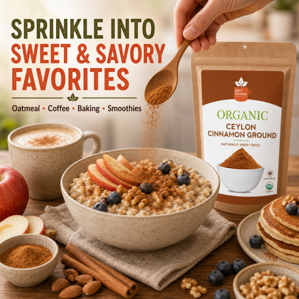 Spicy Organic – Organic Ceylon Cinnamon Powder by Spicy Organic|454gm|1.0 lbs