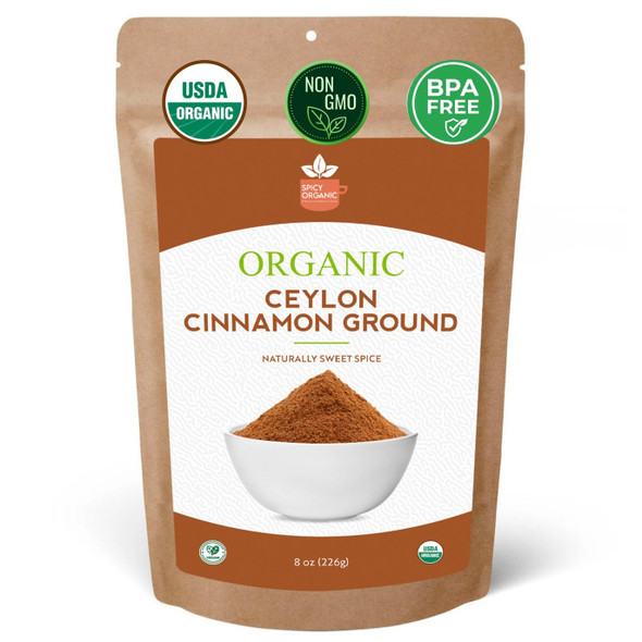 Spicy Organic – Organic Ceylon Cinnamon Powder by Spicy Organic|454gm|1.0 lbs