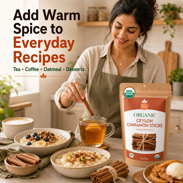 Spicy Organic – Organic Ceylon Cinnamon Sticks by Spicy Organic|227gm|0.5 lbs