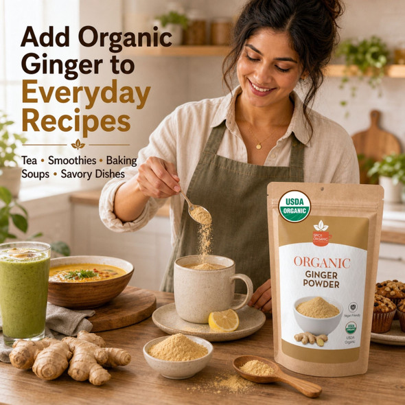 Spicy Organic – Organic Ginger Powder by Spicy Organic|113gm|0.25 lbs