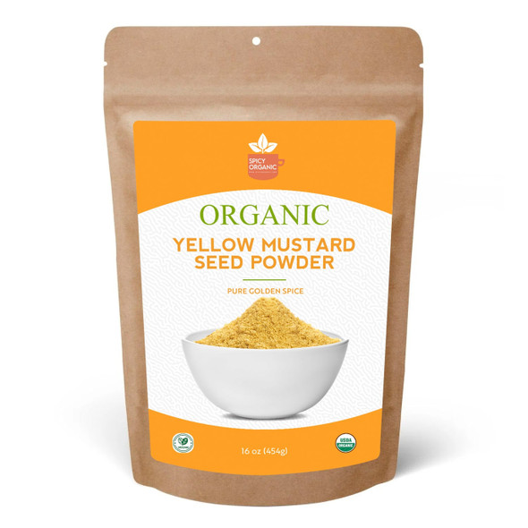 Spicy Organic – Organic Yellow Mustard Seed Powder by Spicy Organic|454gm|1.0 lbs