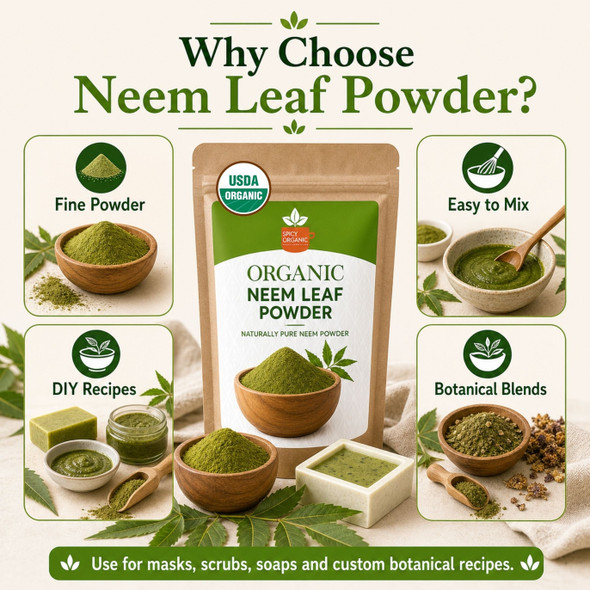 Spicy Organic – Organic Neem Powder by Spicy Organic|454gm|1.0 lbs