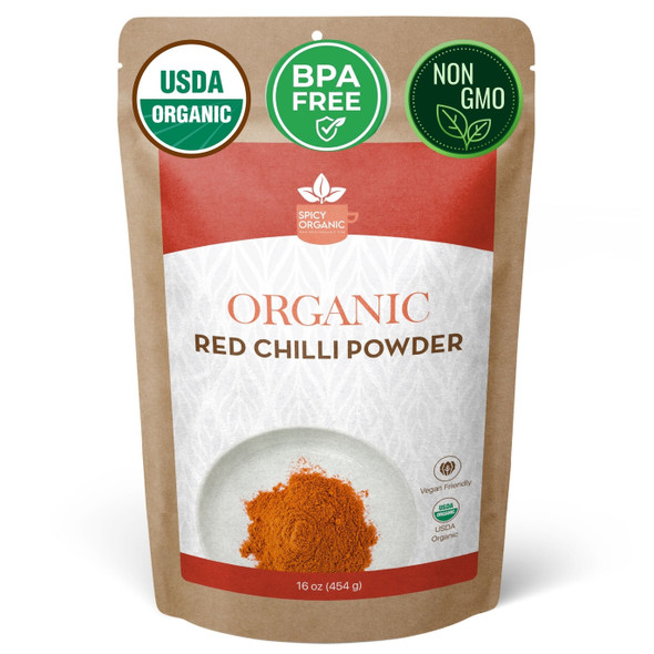 Spicy Organic – Organic Red Chili Powder by Spicy Organic|454gm|1.0 lbs