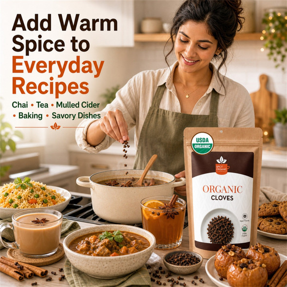 Spicy Organic – Organic Whole Cloves by Spicy Organic|454gm|1.0 lbs