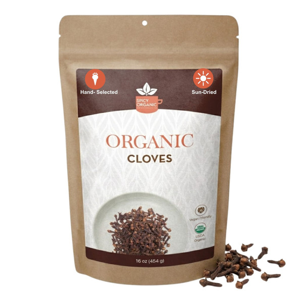 Spicy Organic – Organic Whole Cloves by Spicy Organic|454gm|1.0 lbs