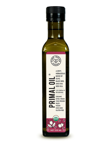 Pure Indian Foods – PRIMALOIL Triple Omega Blend 3-6-9, Extra Virgin by Pure Indian Foods|230gm|0.51 lbs