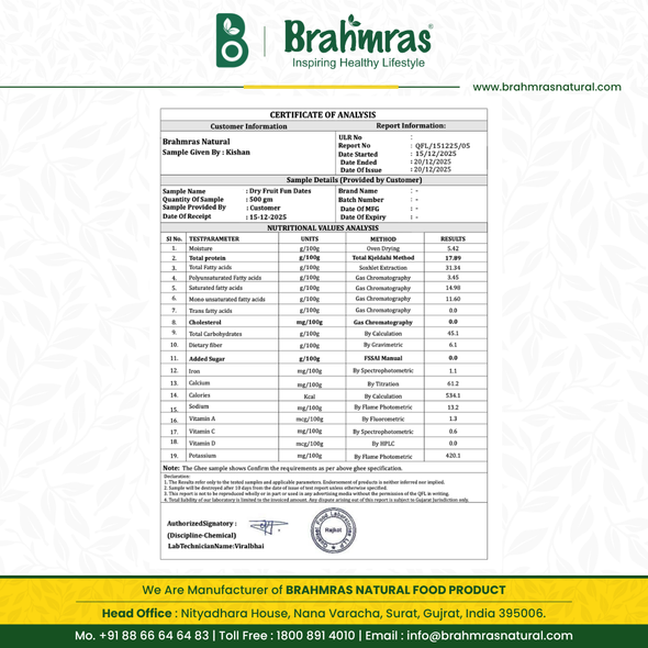Brahmras Natural  Dryfruit Fun Dates | 500gm | 1.1 lbs